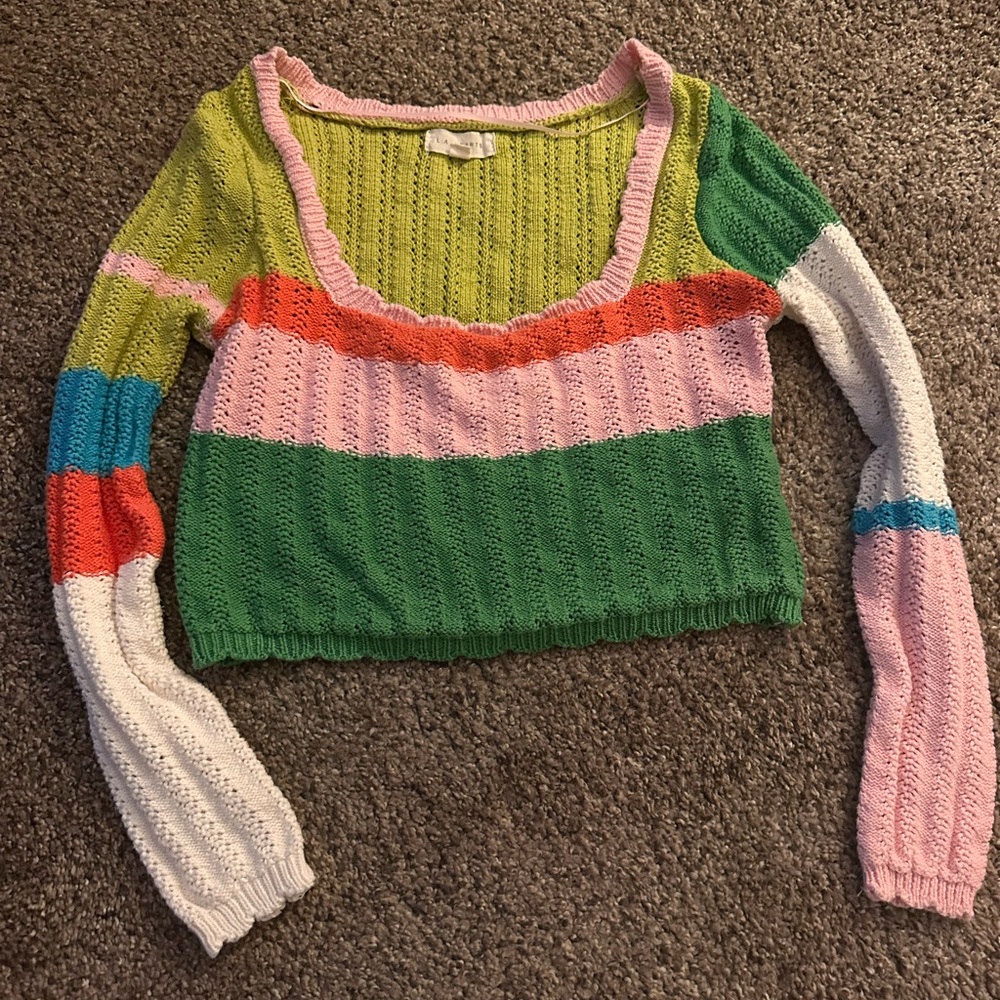 Colorful PacSun Striped Knit Sweater